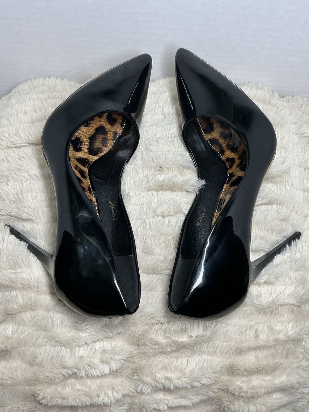 Azalea Wang Black Leopard Print Pointed Toe Stiletto Pumps Women’s Size 9 NWOB - Picture 3 of 16